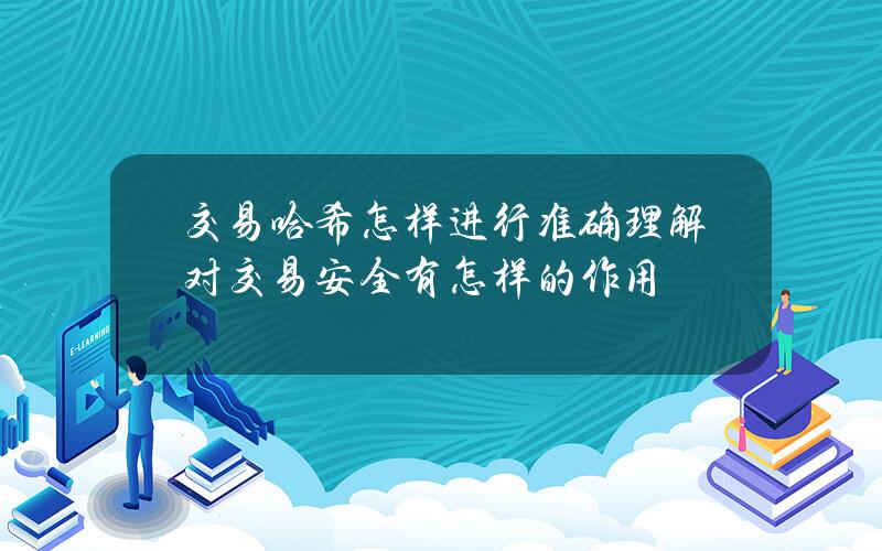 交易哈希怎样进行准确理解？对交易安全有怎样的作用？