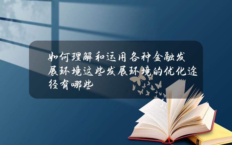 如何理解和运用各种金融发展环境？这些发展环境的优化途径有哪些？